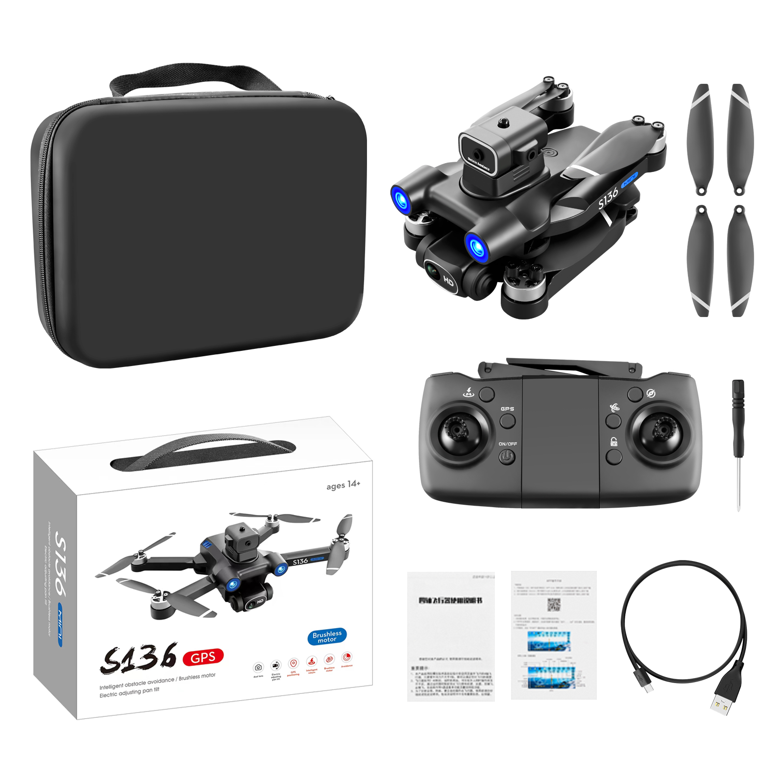 Drone Battery Charger - S136 Drone HD Professional Dual ESC