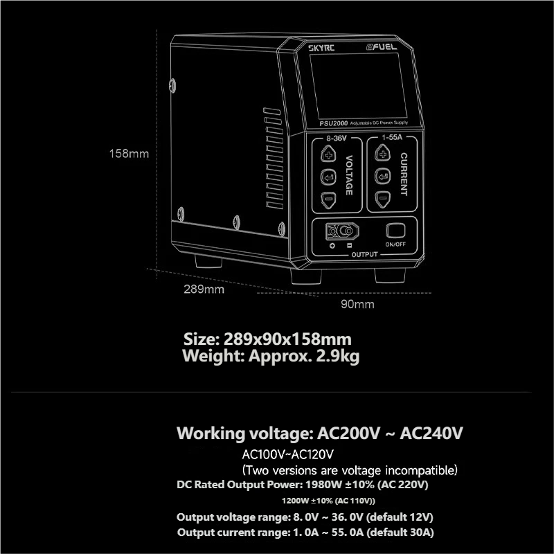 SKYRC PSU2000 1980W Adjustable – Drone Battery Charger Bewertung und Preis