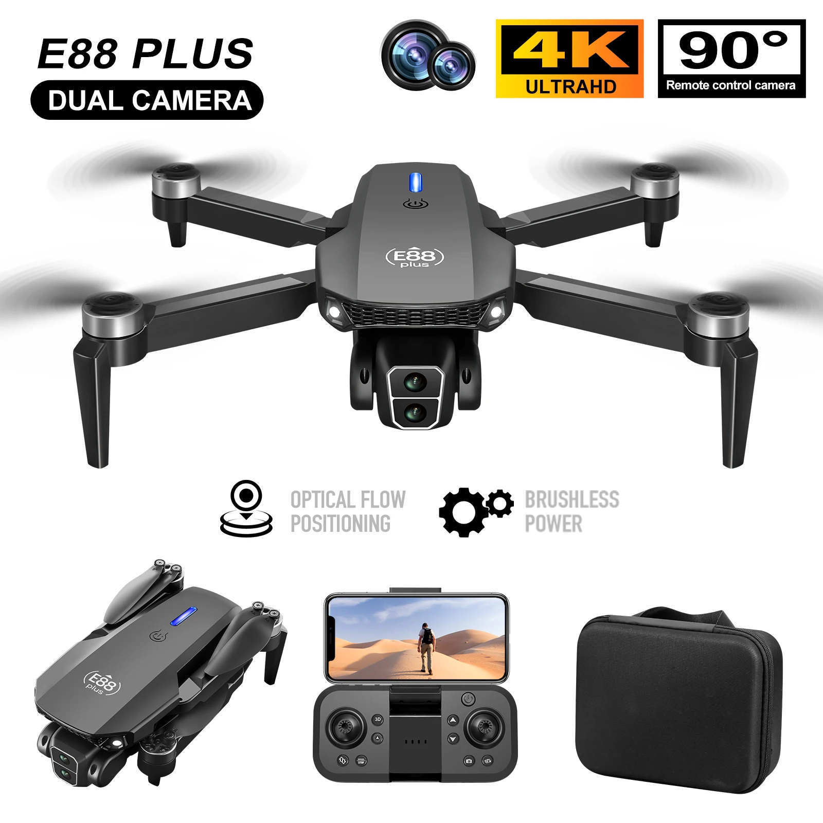 New E88 Plus Quadcopter Drone: – Drone Battery Case Bewertung und Preis