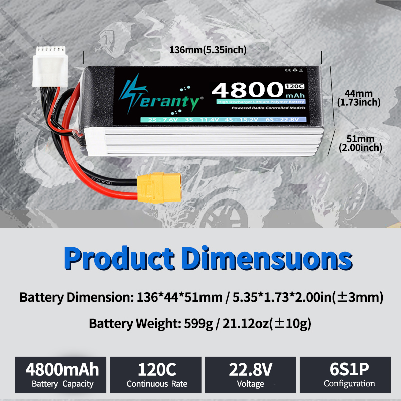 TERANTY 6S 4800mAh Lipo Batter – Drone Battery 6S Bewertung und Preis