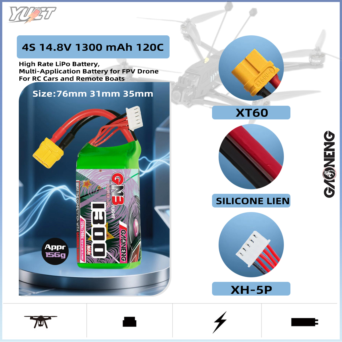 YUCT GNB 6S LiPo Battery 22.2V – Drone Battery 4S Bewertung und Preis
