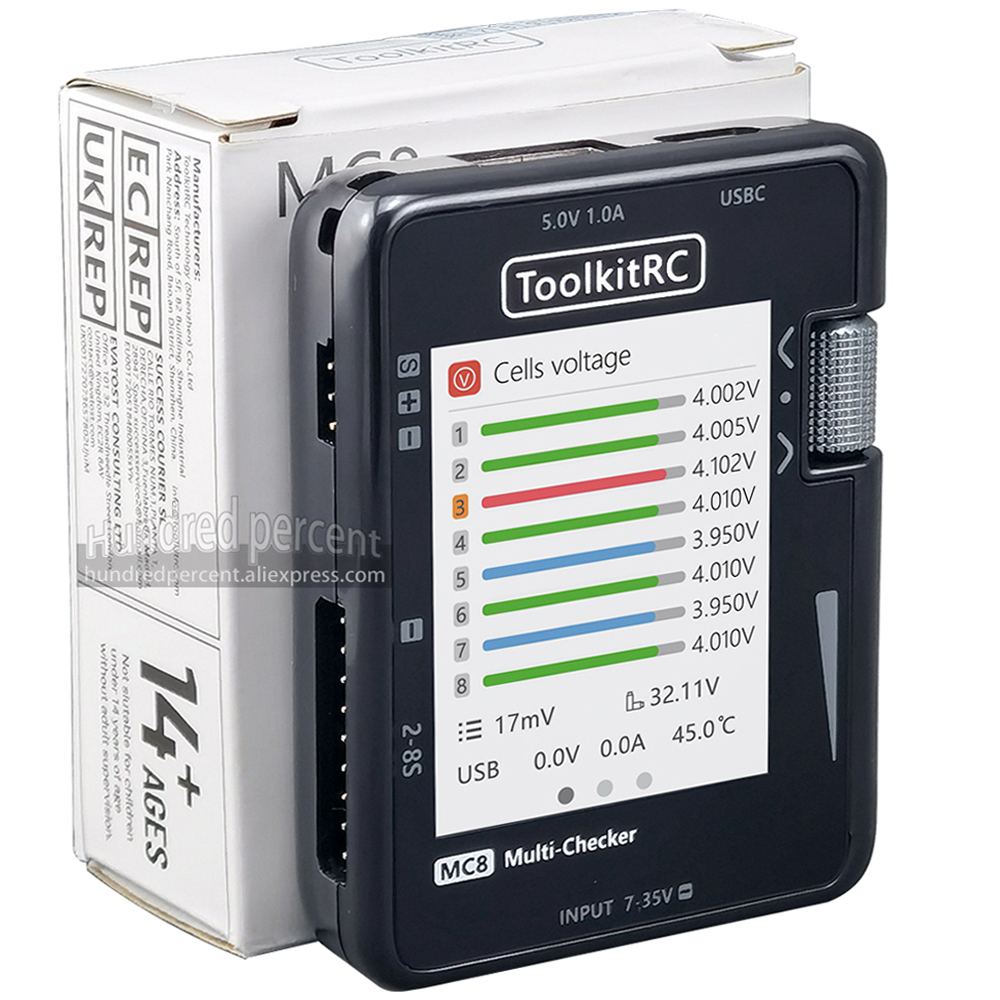 ToolkitRC MC8 Mini Size Cell c – Drone Battery Voltage Checker Bewertung und Preis