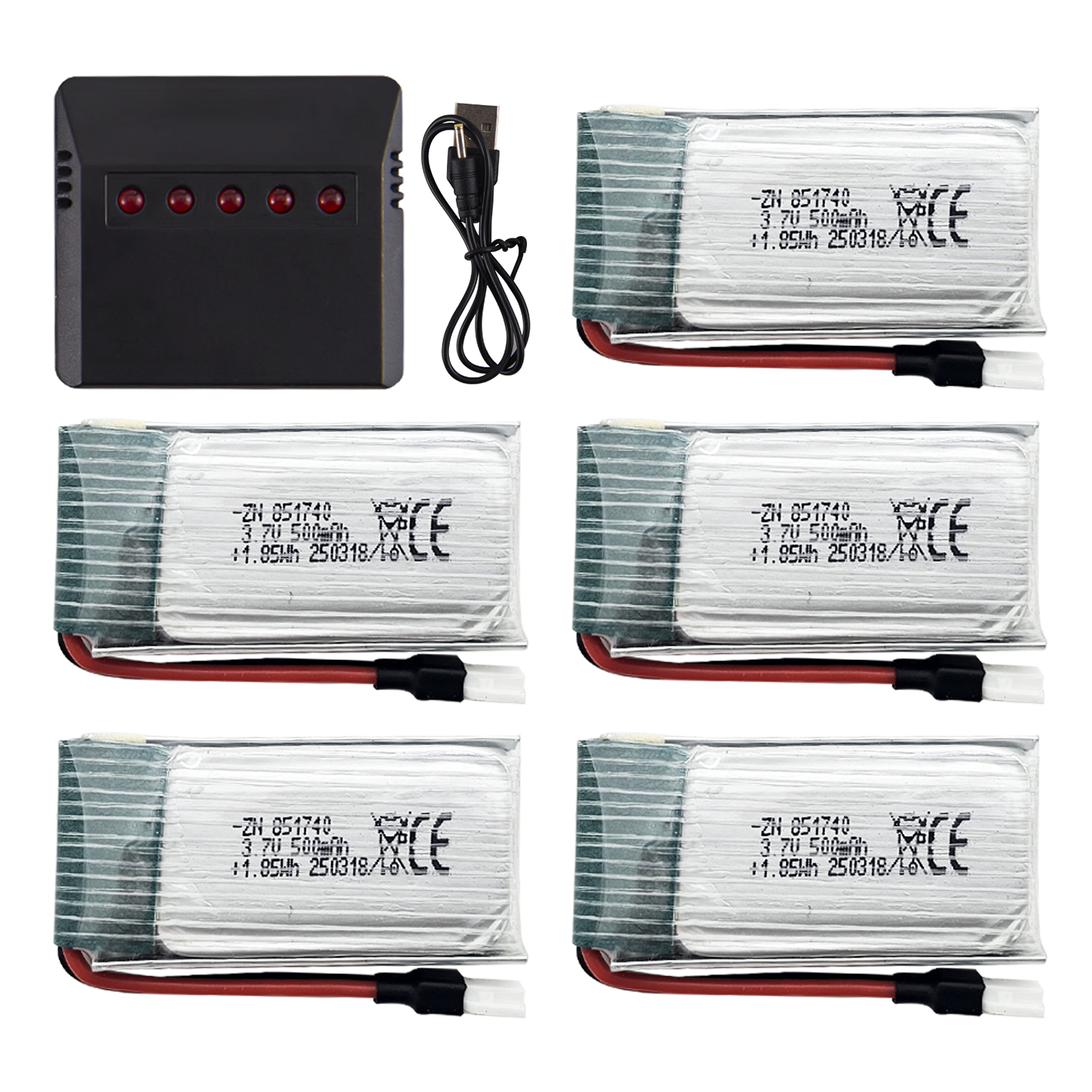 5Pcs 3.7V 500mAh LiPo Batterie – Drone Battery Bag Bewertung und Preis